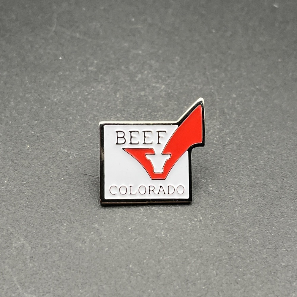 Beef Colorado Check Mark Cow Meat Lapel Hat Pin